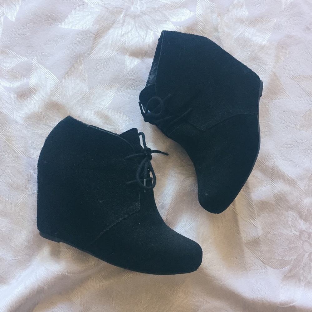 Wedge Suede Booties